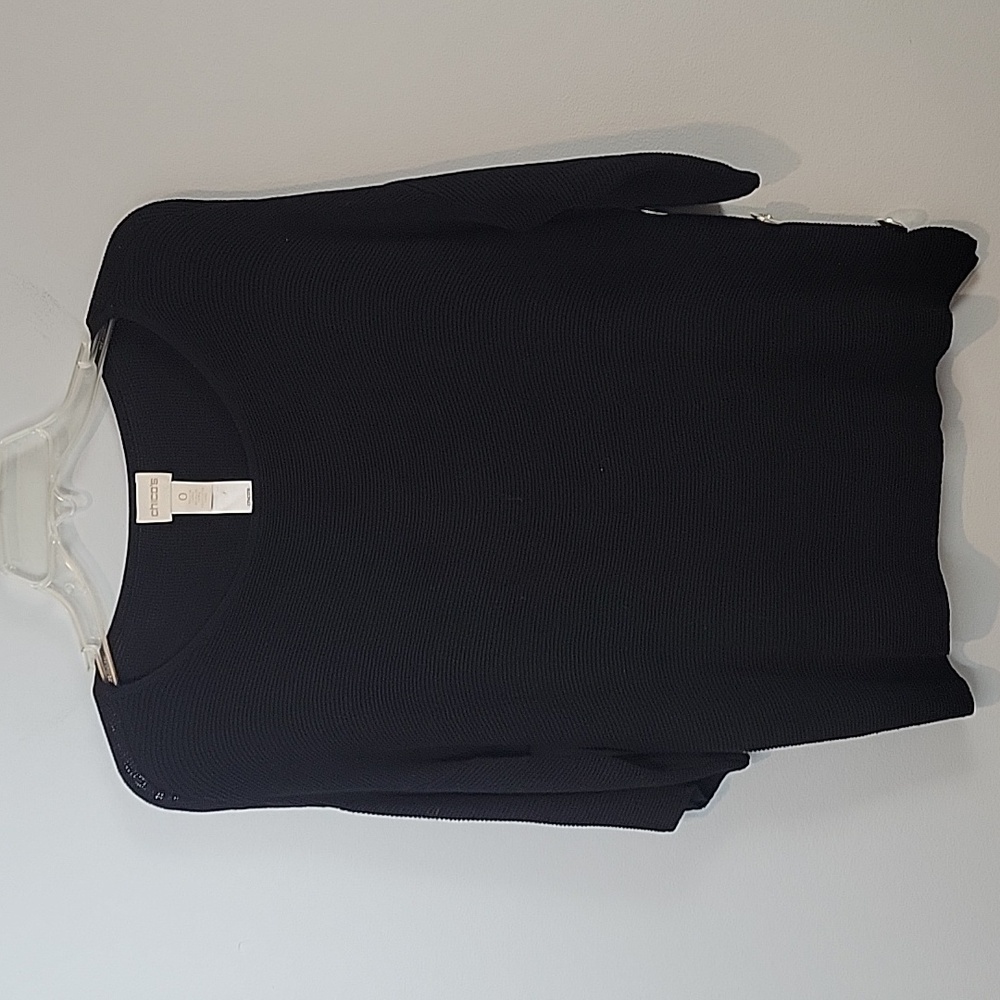 Chico's Side-Button Nicolette Pullover black sweater